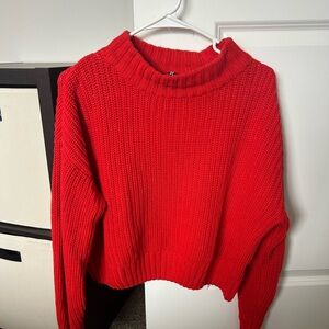 H&M Vibrant Red Cowl Neck Sweater